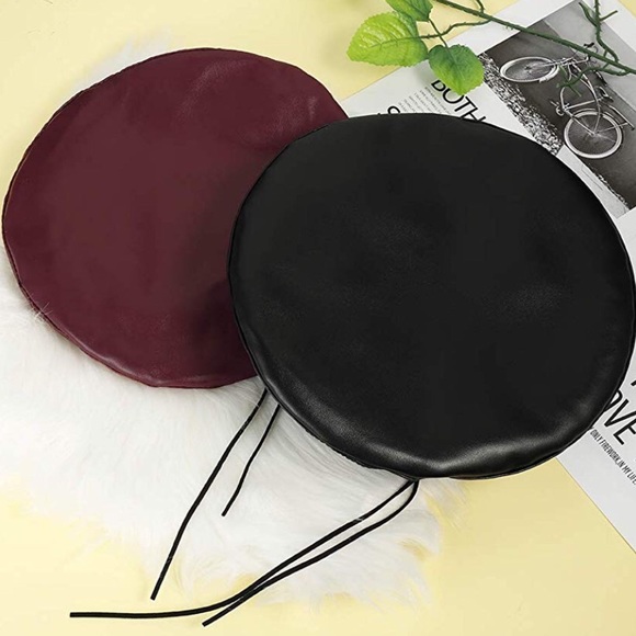 Wine Red Beret faux leather hat - Picture 1 of 3